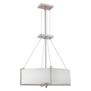 Polished Nickel Energy Star Vertical Pendant With Slate Gray Fabric Shade