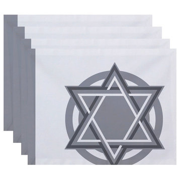 Decorative Holiday Placemat Geometric, Set of 4, Gray