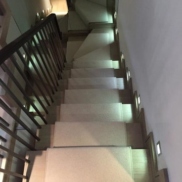 Installing White Carpet to Stairs as a Runner