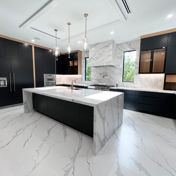Paramus, NJ Ultra Modern Black And Light Oak Kitchen Project