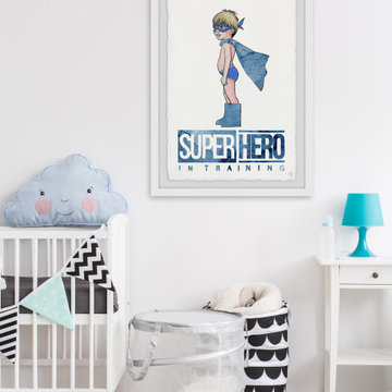 "Little Superhero in Training" Framed Painting Print