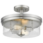 Z-lite - Z-Lite 464SF-BN Two Light Semi Flush Mount Bohin Brushed Nickel - Create an exceptional contemporary or transitional design scheme with the classic styling of this two-light semi-flush mount ceiling light. Enjoy the versatility of elegant brushed nickel in a steel frame, and the romantic clear seedy glass shade that finishes its exquisite composition.