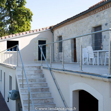 Garde-corps Inox verre + 2 câbles