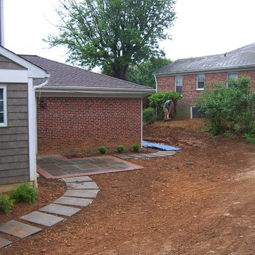 Patio outlined with brick