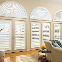 NewStyle&reg; hybrid shutters with Front Tilt Bar - Window Treatments