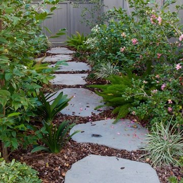 Traditional Cottage Garden Flagstone with Camellia flank
