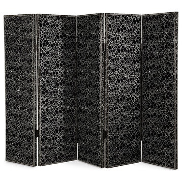 Hollywood Swank Folding Screen, Black and Silver