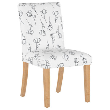 Dining Chair, Contoured Tulips White
