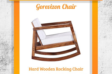 GoRevizon Hard Wooden Rocking Chair