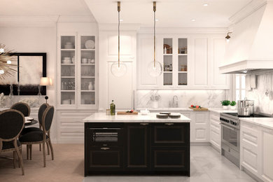 This is an example of a transitional kitchen in Madrid.