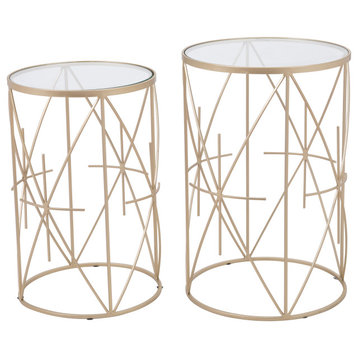Set of 2 Hadrian Side Tables Gold