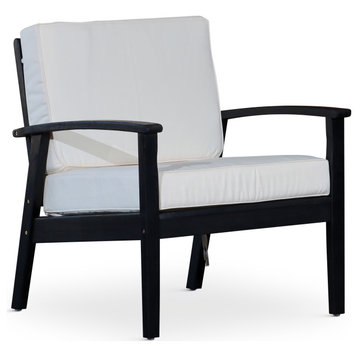 DTY Outdoor Living Longs Peak Eucalyptus Chair W/ Cushions, Espresso, Cream
