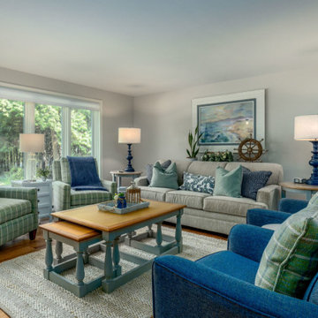 Inviting Living Room Aesthetic with Soft Blues & Greens