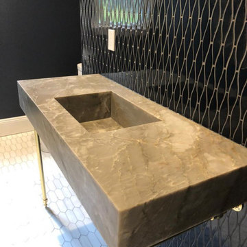 Unique Vanity with Integrated Sink