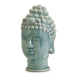 Taibei Blue Ceramic Buddha Head - Decorative Objects And Figurines