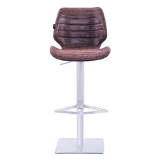 Bellini Modern Living - Gina Gas Lift Barstool Pu, Vintage Brown - Bar Stools and Counter Stools