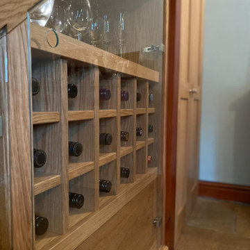 Oak Under Stairs Storage Cupboard and Wine Rack