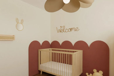 Inspiration pour une chambre de bébé rustique.