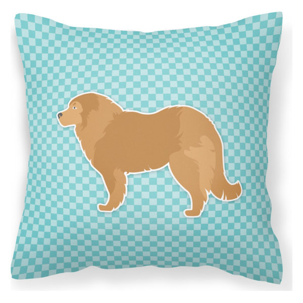 Caucasian Shepherd Dog Checkerboard Blue Pillow, 14