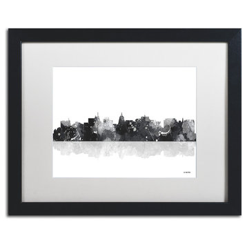 Watson 'Madison Wisconsin Skyline BG-1' Art, Black Frame, 16"x20", White Matte