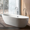 Freestanding Single Handle High Arc Bathtub Faucet With Shower Hose, Chrome