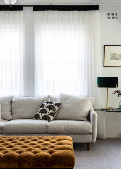 Transitional Living Room by Eleanor Design Studio