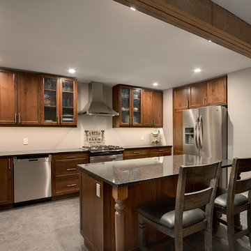 Stained Knotty Alder Transitional Kitchen