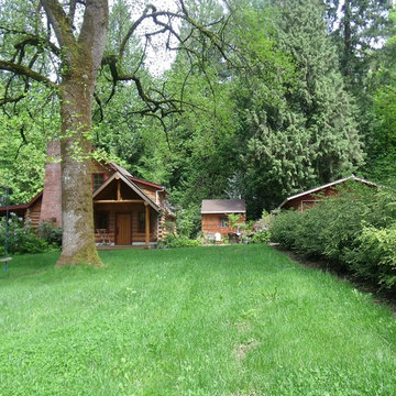 Log cabin in the woods