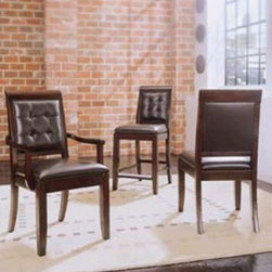 American Drew 912-622 Upholstered Leather Side Chair Tribecca - Dining Chairs
