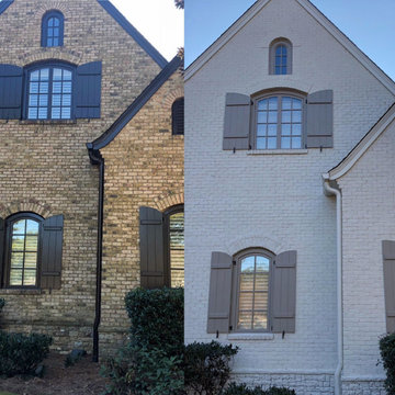 Before & After Painted Brick Exterior