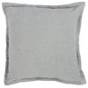 Amy 100% Linen 22" Square Throw Pillow, Gray