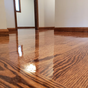 Lake Zurich, red oak stain , 3 coats of Bona Traffic HD