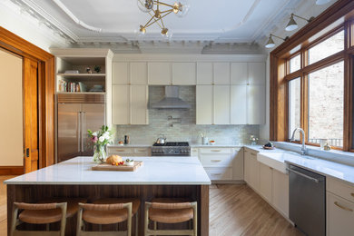 Transitional kitchen photo in New York