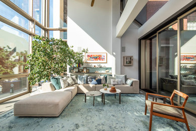 Inspiration for a contemporary living room remodel in Philadelphia