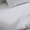 Sleep Philosophy Percale Double Insertion Filled Mattress Pad, White, Queen