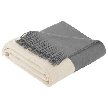 INK+IVY Stockholm Color Block Faux Cashmere Throw, Grey