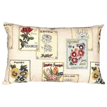 Pillow Decor - Vintage Seed Packet 16 x 24 Throw Pillow