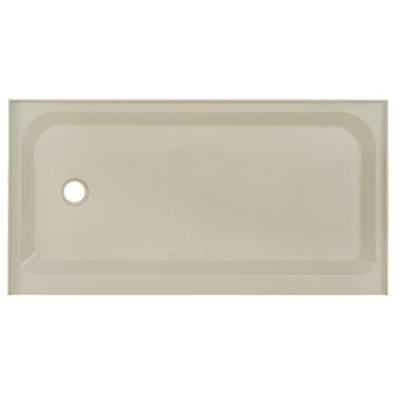 Voltaire 60x32 Single-Threshold, Left-Hand Drain, Shower Base, Biscuit
