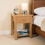 Bedside Table, Oak Finished Solid Wood With Drawer and Open Shelf for Storage