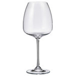 Bohemia Crystal - Bohemia Crystal "Alizee"  Red Wine Glasses, Set of 6, Holds 20 ounces - Imported Czech crystal wine glasses.  The Bohemia Crystal "Alizee" wine glass features a slightly squared bowl combined with an long stem, resulting in a contemporary, elegant wine glass that suits almost every occasion.   Set of 6 crystal wine glasses.  Dishwasher Safe.  Each glass holds 610 ml (approx. 20.6 ounces).   Lead free crystal, enriched with titanium for added strength and scratch resistance.