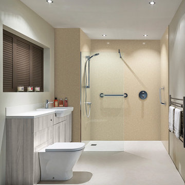 Bushboard Nuance Waterproof Shower Wall Panelling - Classic Travertine