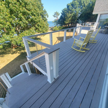 Cable Rails, TimberTech AZEK Deck, SBC Cedar Shingle Siding in Mattapoisett, MA