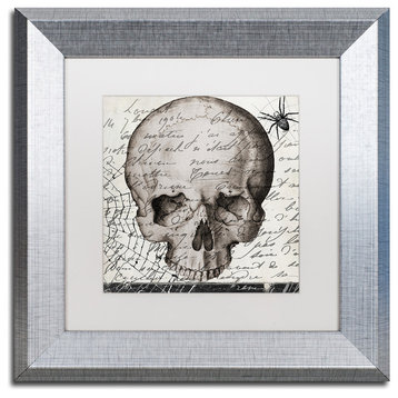 Color Bakery 'Halloween Skull' Matted Framed Art, Silver Frame, White Mat, 11x11
