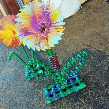 Whimsical garden art sculptures