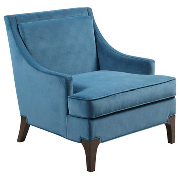Martha Stewart Anna Upholstered Armchair With Lumbar Pillow, Blue