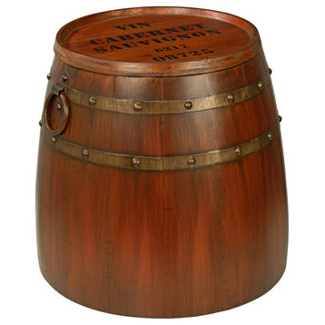 French Wine Barrel Side Table