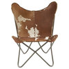 Rustic Brown Leather Butterfly Chair 94988