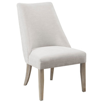 Martha Stewart Winfield Upholstered Farmhouse Dining Chair, Ivory