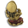 Golden Ganesha Sitting on Lotus Flower Statue