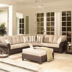 Hampton Bay Mill Valley 4-Piece Patio Sectional Seating Set - Outdoor Lounge Sets